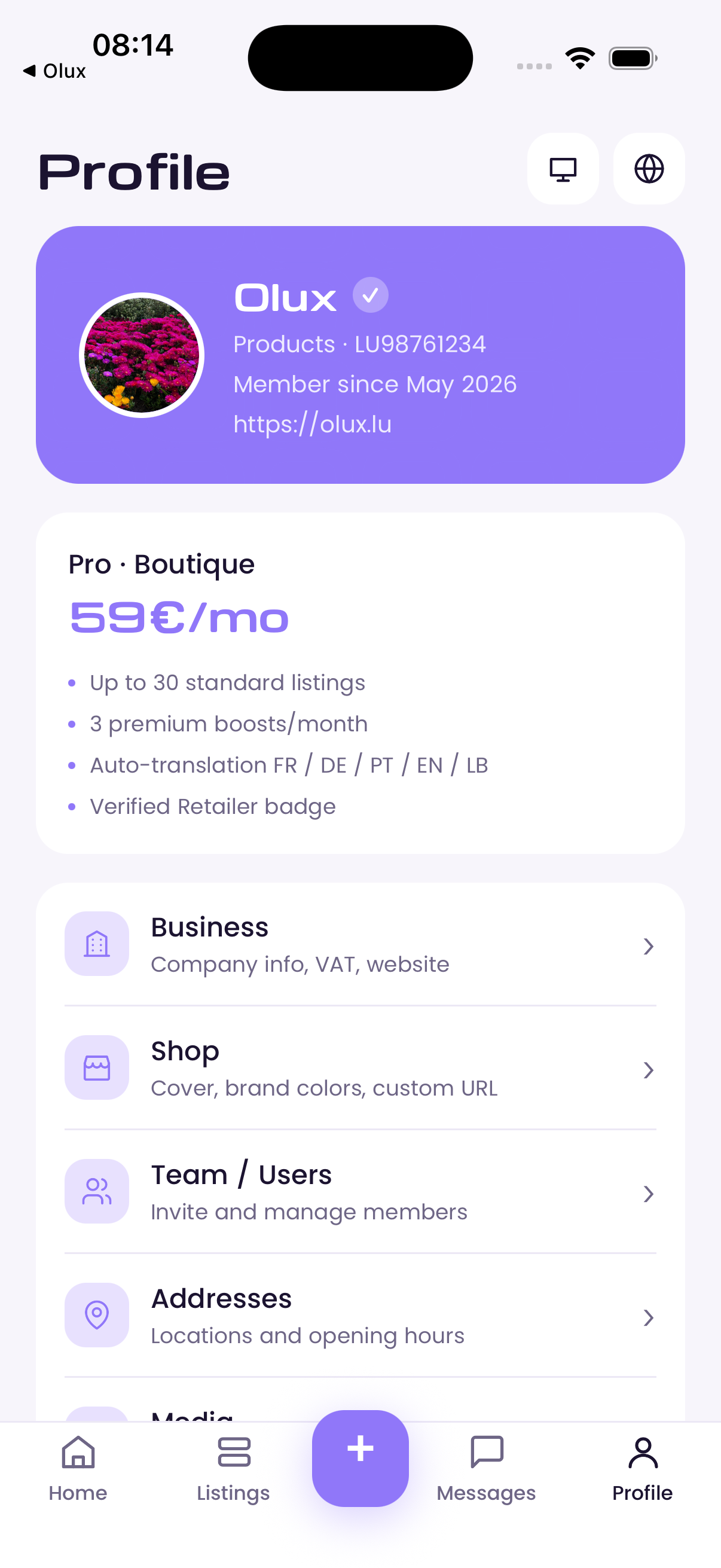 OluxPro Profile